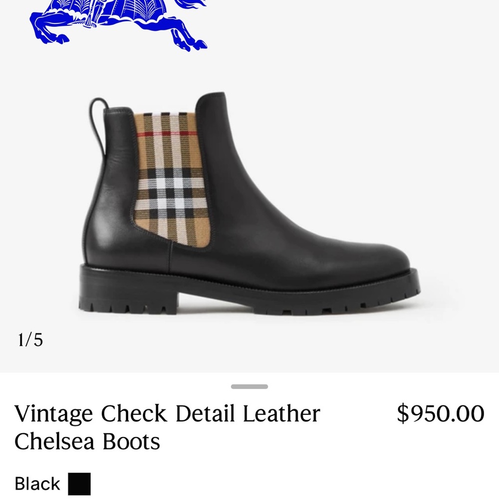 Burberry Black and Brown Men's Boots - Picture 5 of 5